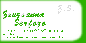 zsuzsanna serfozo business card